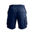 thumbnail image 3 of Homeyce Men's Cargo Shorts with Multi-Pocket Elastic Waist Shorts Drawstring Ripstop Straight Leg Cargo Short Summer Work Hiking Casual Outdoor Athletic Bottom,Blue L, 3 of 4