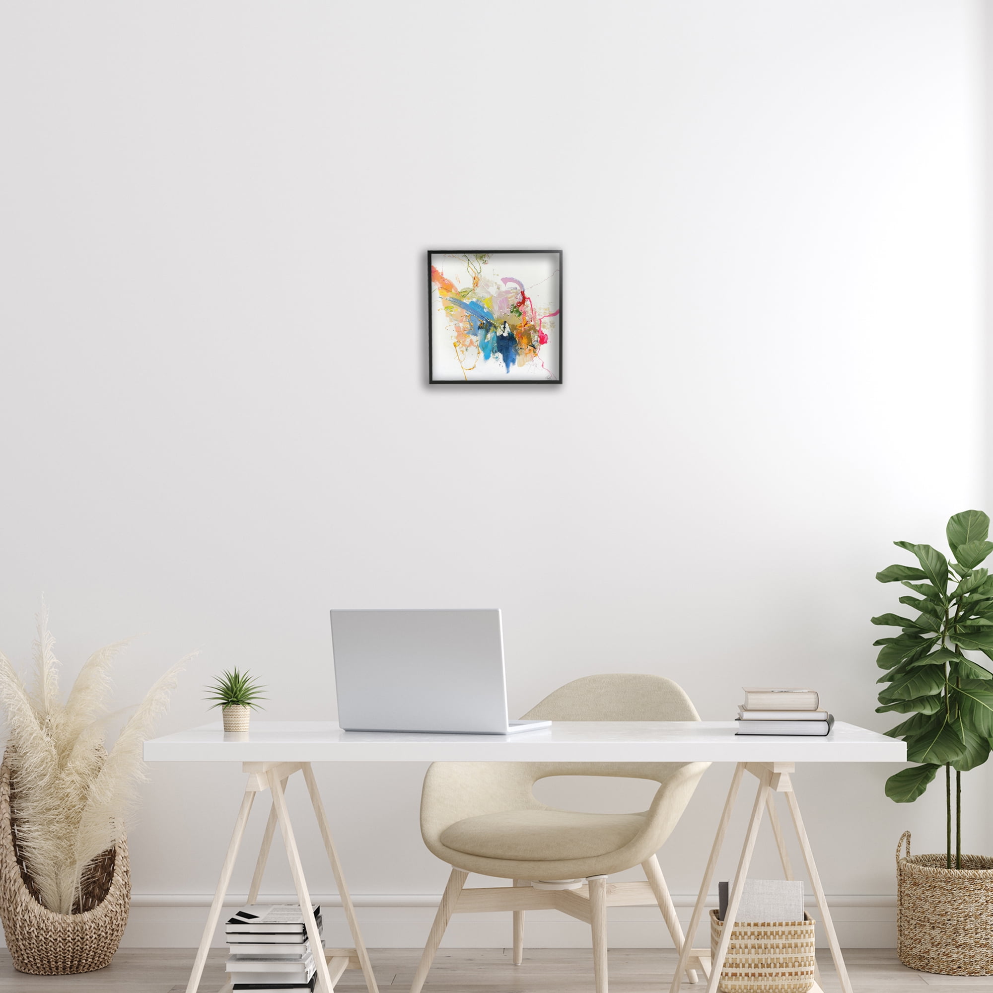 Confident Pink Abstraction Black Framed Giclee Art, design by Design Fabrikken