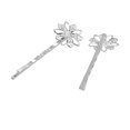 thumbnail image 3 of 12 Piezas Flores Pinzas para el cabello de filigrana Alfileres para el cabello Barrette Configuración de resultados en Blanco plateado BLESIY Pinzas para el cabello de filigrana de flores, 3 of 8