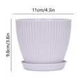 thumbnail image 3 of JJV Pot de Fleurs Rond en Plastique avec Plateau de Drainage Épaissi Résistant aux Intempéries pour Succulentes Plantes d'Intérieur Extérieur Design Moderne Minimaliste 4 Pouces, 3 of 6