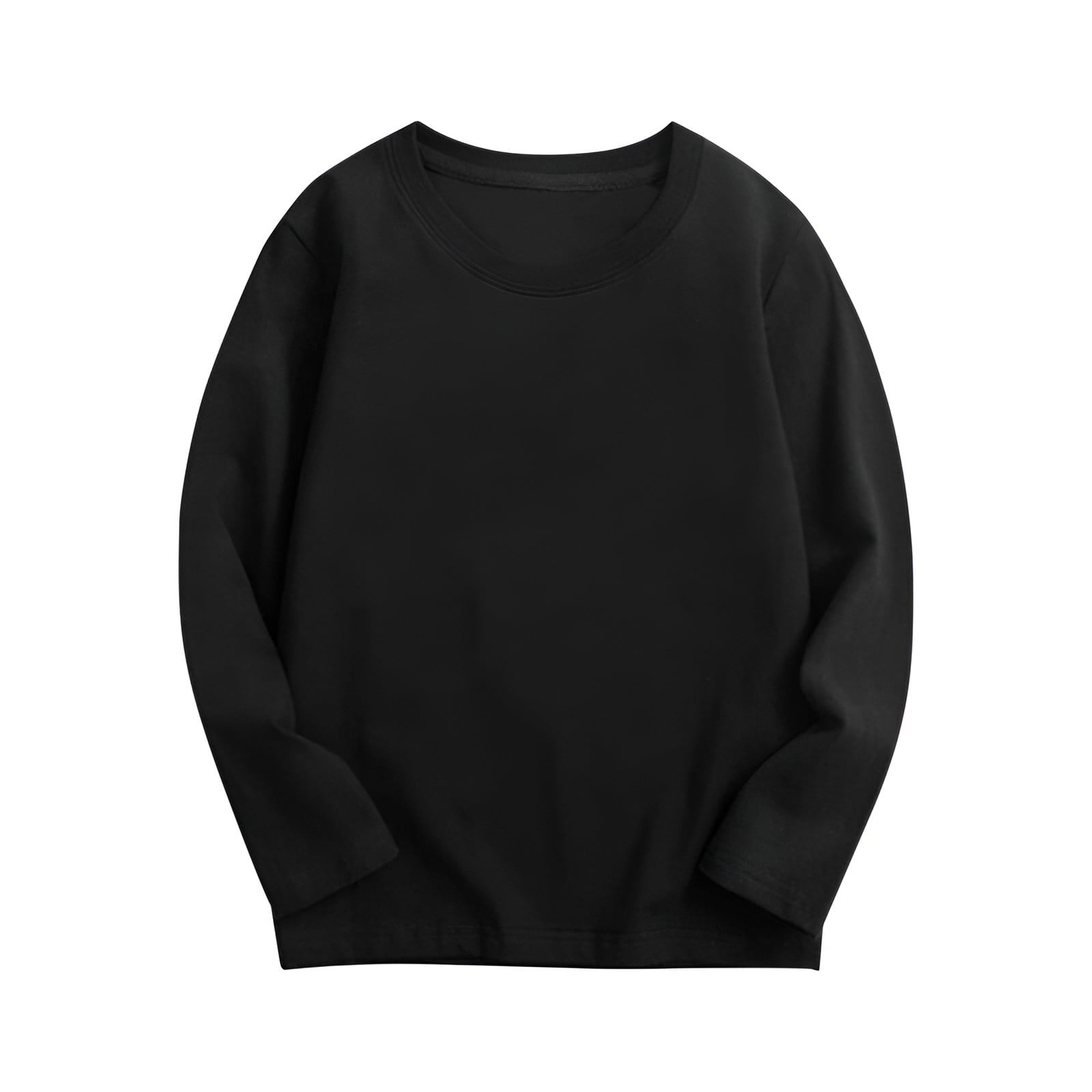 GiLiling Girls Pure Cotton Long Sleeve Crewneck Sweatshirt Solid Basic Base Layer Shirt Soft Breathable Casual Blouse For All Season Daily Outfits