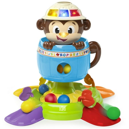 Bright Starts Hide 'n Spin Monkey Ball Popper Musical Activity Toy, Ages 6 months +