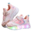 thumbnail image 3 of kamemir Toddler Boys Girls Light Up Shoes LED Flashing Lightweight Mesh Breathable Adorable Running Sneakers for Toddler and Little Kid(Pink,8), 3 of 6