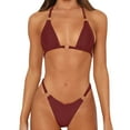 thumbnail image 1 of TSADFHJI Maillot de Bain pour Femmes Ensemble Bikini String Deux Pièces Maillot de Bain Triangle String L Rouge, 1 of 5