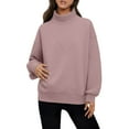 thumbnail image 6 of WTXUE Mock Neck Oversized Sweatshirts for Women,Tunic Sweatshirts,Loose Fit Long Sleeve Shirts,Cozy Casual No Hood Plus Size Pullover Tops,Fall Outfits Light Violet Xxl, 6 of 9