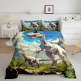 thumbnail image 2 of Manfei Tyrannosaurus Rex King Size Comforter Sets, Kids Dinosaur Dino Bedding Comforter Set, Jungle Wildlife Bedding Set, Microfiber Room Decor Reversible 3 Pieces, 2 of 8