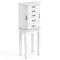 thumbnail image 1 of Gymax Jewelry Wood Cabinet Armoire Storage Box Chest St& Organizer Christmas Gift White, 1 of 10