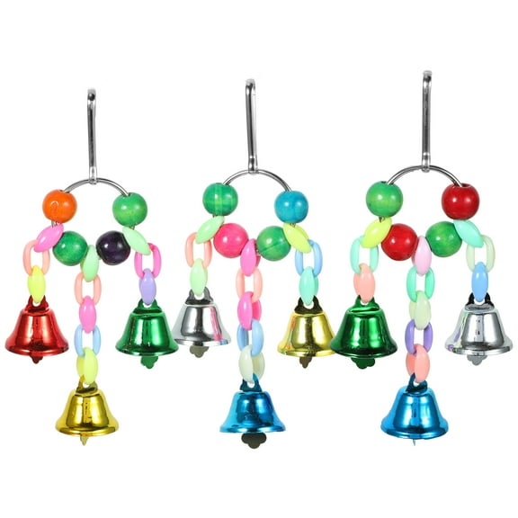 3Pcs Parrot Bell Toys Delicate Hanging Bell Pendants Parrot Metal Bell Decors Parrot Accessory