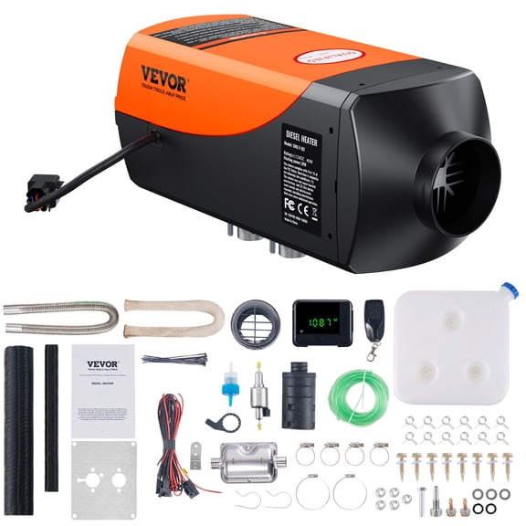 VEVOR Diesel Air Heater, 12V 2KW Diesel Heater with Remote Control and LCD Display, 10L Fuel Tank Diesel Parking Heater, Rapid Heating for RV Trailer Camper Van Boat And Indoors