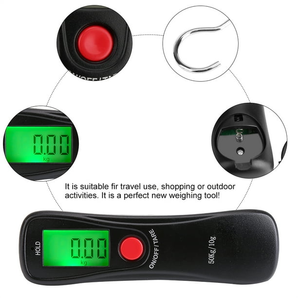 Báscula De Equipaje Báscula Digital Báscula Electrónica Báscula Colgante Báscula De Gancho WEIHENG 50 Kg / 10 G Pantalla LCD Digital Báscula De Equipaje Báscula De Pesaje ANGGREK Otros