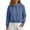 #004-Blue, variant on Womens Fleece Pullover Sweatshirt, Drawstring Hem Crop Top with Kangaroo Pocket, Casual Warm Crewneck for Daily Wear