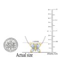 thumbnail image 3 of Dazzlingrock Collection Pear Aquamarine Butterfly Pendant for Women with 18 Inch Silver Chain (Color Blue, Clarity Moderately Included) in 14K Yellow Gold, 3 of 4