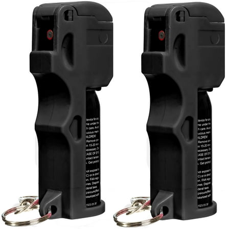 BURN Pepper Spray for Self Defense - Max Strength OC Spray - 1/2oz Flip Top - Black 2 Pack