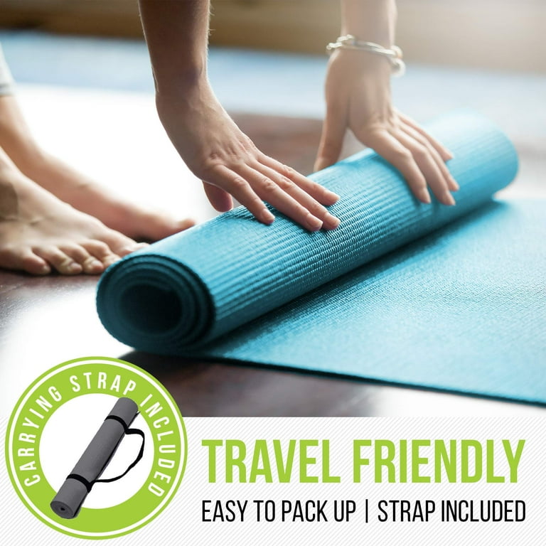 Nicole Miller Yoga Workout Mat 4MM Thick Yoga Exercise Mat for Home Gym 4MM Blue Walmart