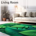 thumbnail image 2 of ODIKA 6'x9' Machine Washable Non-Slip Area Rug, Tropical Verve Chic Monstera Leaf Bath Green Boho Accent High Traffic Rug, Green, 94542, 2 of 5