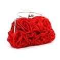 thumbnail image 4 of Women's Elegant Satin Evening Clutch with Detachable Silk Rose Handbag for Formal Parties and Occasions for Wedding Red One Size, 4 of 4