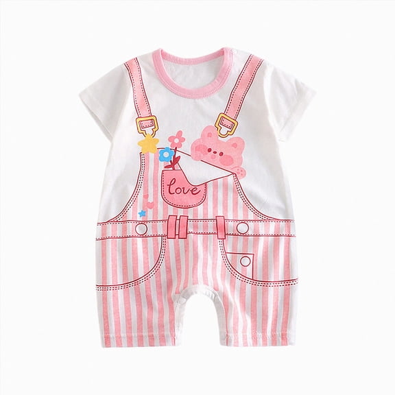 Sopiago Preemie Newborn Infant Baby Girls Clothes Ribbed Bodysuit for 0-24 Months Newborn Baby Boy Cotton Button Climbing Suit Baby Clothes Boys Light Pink,6-9 Months