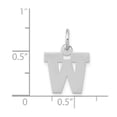 thumbnail image 2 of 14k White Gold Solid Polished Laser cut Small Block Intial W Charm - .4 Grams - Bead Charm for Women, 2 of 2