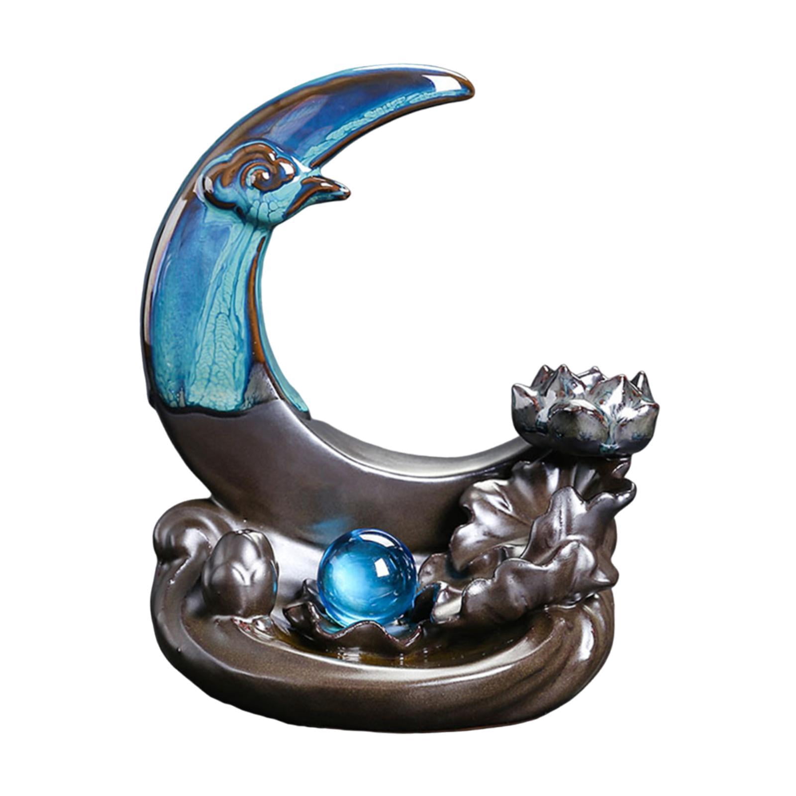WLPZXP Moon Backflow Incense Burner Incense Cone Holder Art Crafts Statue Incense Stick
