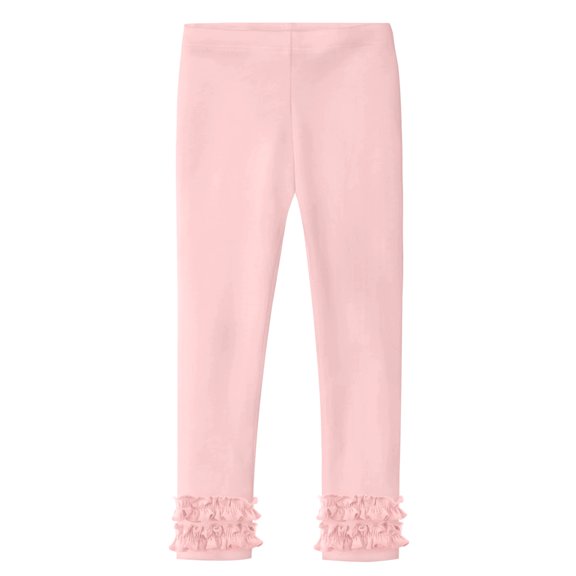 Made in USA Girls Ruffle Leggings | Pink