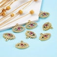 thumbnail image 4 of U8MO 10pc Colorful Brass Micro Pave Cubic Zirconia Eye Pendants Dangle Charms 15x12mm, 4 of 6