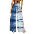 thumbnail image 3 of Gamivast Mesh Beach Cover up Pants for Women High Waisted Wide Leg Sheer Swimsuit Bottoms Tie Dye Bathing Suit Trousers Summer Vacation Pool Outfits, 3 of 7