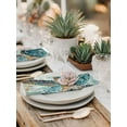 thumbnail image 6 of Hokiten Kitchen Dinner Napkins Set of 4 Teal Coastal Turtle Cloth Napkins Reusable Washable Table Napkins for Weddings Cocktail Parties Holiday Table Decor 20x20 Inch, 6 of 8