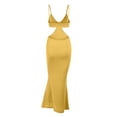 thumbnail image 4 of Fridja Womens Ruffle Back Elegant Temperament Slim Evening Sling Dress, 4 of 6