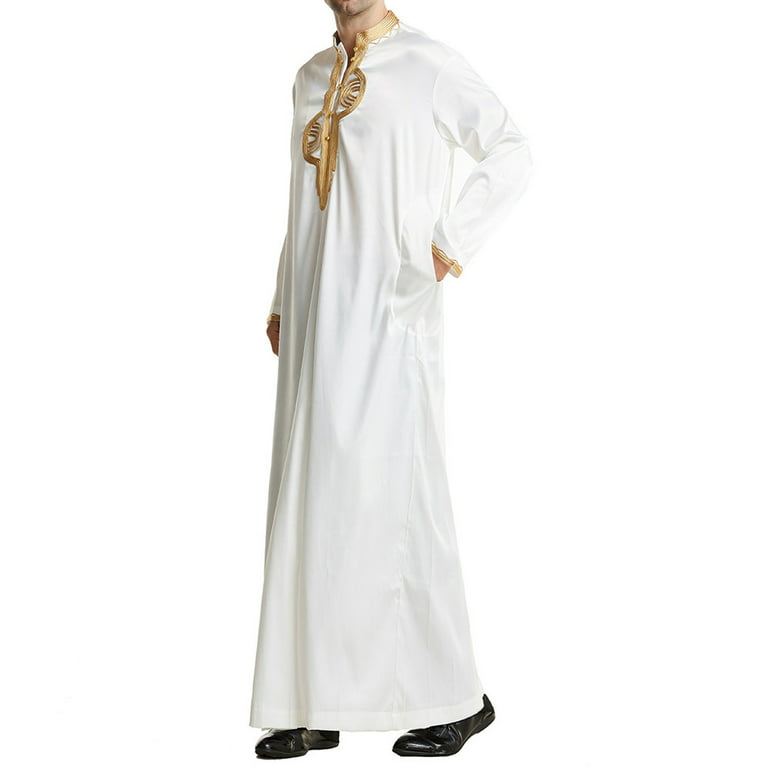 Men Muslim Thobe Robes Islamic Ramadan Jubba Middle East Saudi Arab Long  Kaftan Robe Thawb Caftan Islamic Clothing