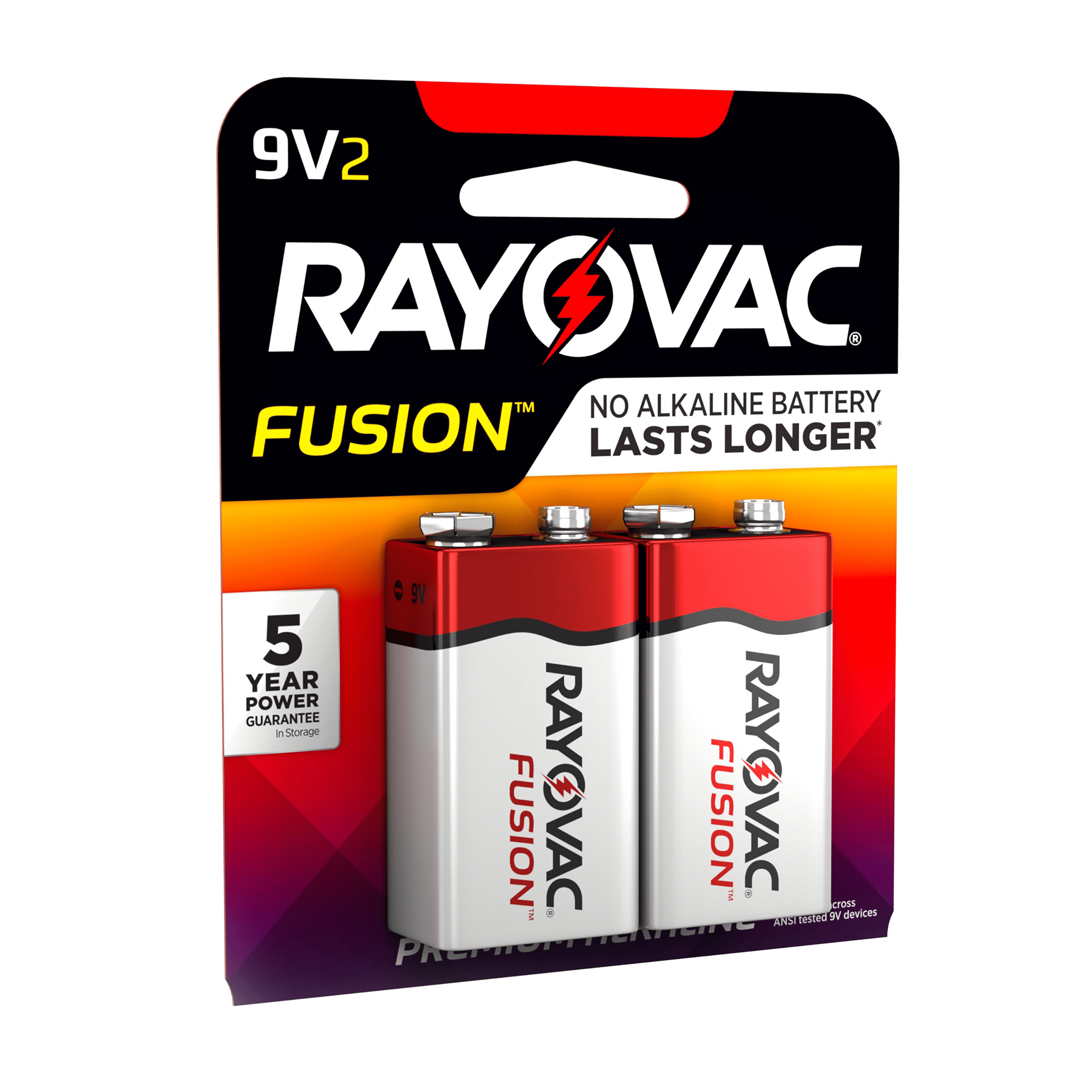 Rayovac Fusion Premium Alkaline, 9V Batteries, 2 Count
