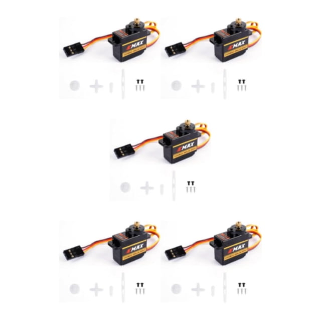 QualitChoice EMAX EMX-SV-0275 ES08MA II 12g Metal Gear Analog Servo Exquisite Workmanship Long Time Wide Application Stable Performance 5Set