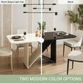 thumbnail image 5 of Elegant Painted Glass Dining Table for 6, Italian-Style 6-Seater Dining Table with Tempered Glass Top and Elegant Wood Base, Modern and Sophisticated Design for Dining Rooms, Warm Beige and Light Oak, 5 of 11