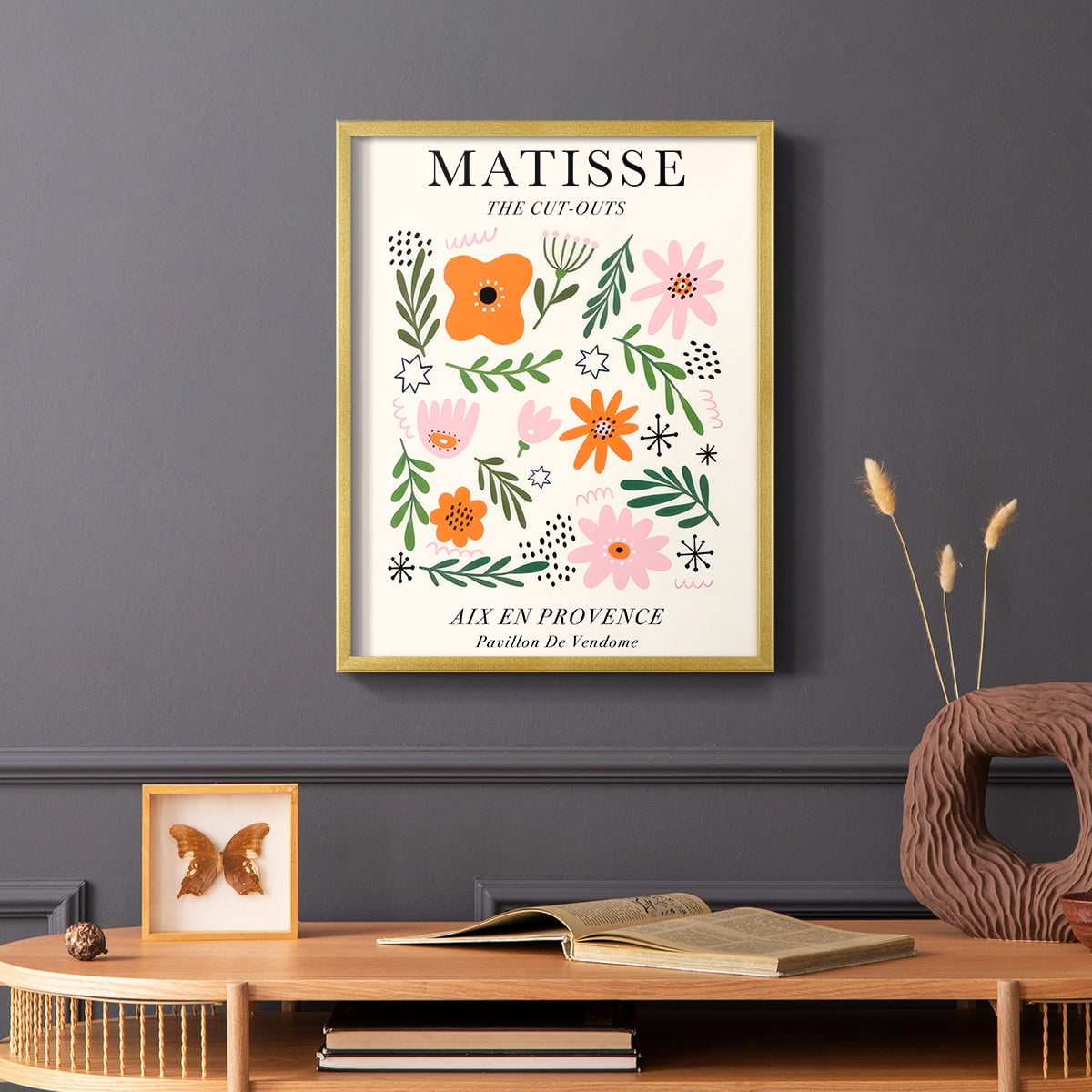 Matisse CXCIII Framed Print in Gold Solid Wood 22 x 28 Framed Print
