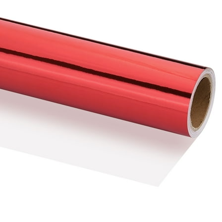 Uxcell Metallic Wrapping Paper, 18 Inch x 200 Inch(16.4Ft)Packing Paper Red