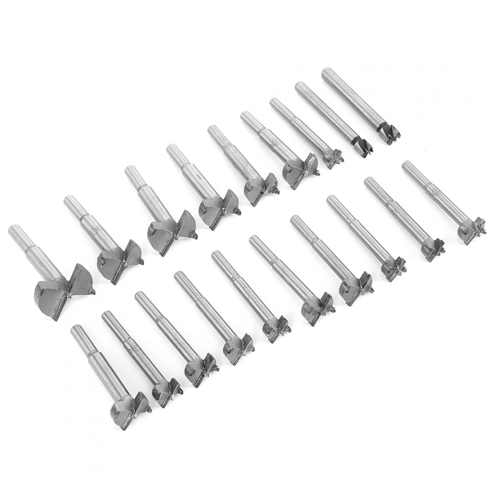 19Pcs Titanium Alloy Steel X-Wing Head Wood Tool Punching Bits Drilling Hole Forstner Bits Kit for Industrial Hinge Installation Wood Processing and Maintenance Forstner Drill Bit Set 