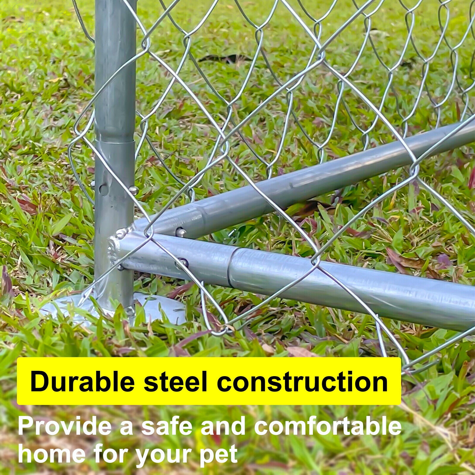 Large Outdoor Pet Dog Run House Kennel Shade Cage Enclosure with Cover Playpen
