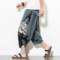 thumbnail image 6 of 2023 Summer Casual Baggy Pants Men Harajuku Wide Leg Loose Calf Length Trousers Cotton Oversize Men's Pants, 6 of 6