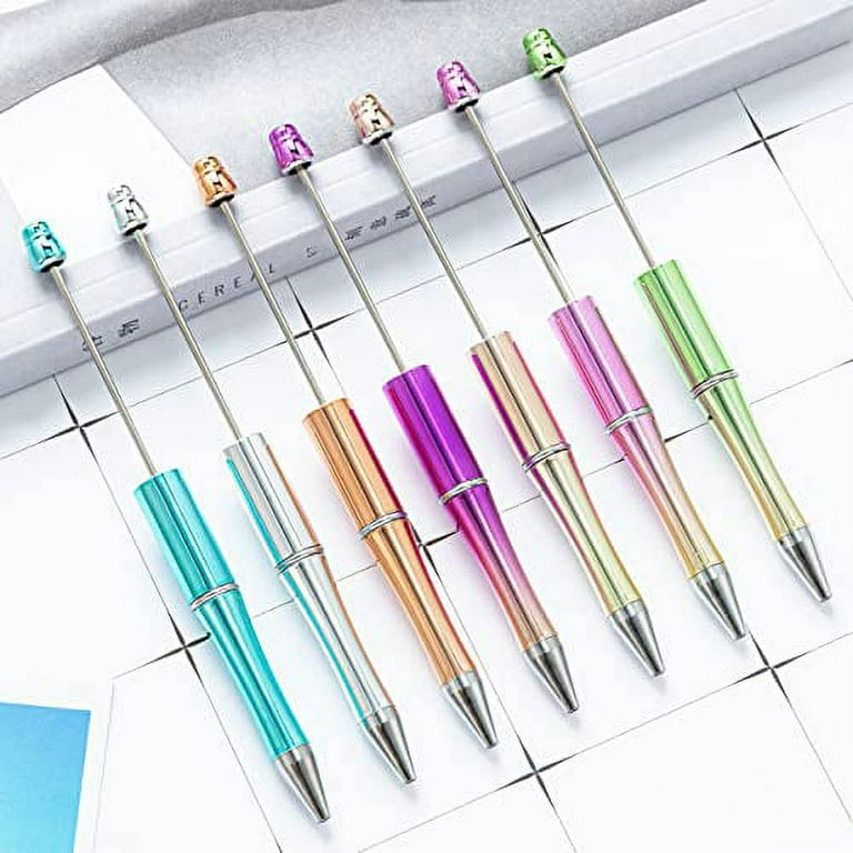 PASISIBICK Plastic Beadable Pens, Assorted Bead Pens for DIY PPL Gift with  Shaft