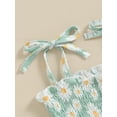 thumbnail image 6 of Suealasg Toddler Girls Outfits Sleeveless Tie-Up Spaghetti Daisy Print Layered A-line Dress Baby Girls Summer Beach Party Casual Dress, 6 of 7