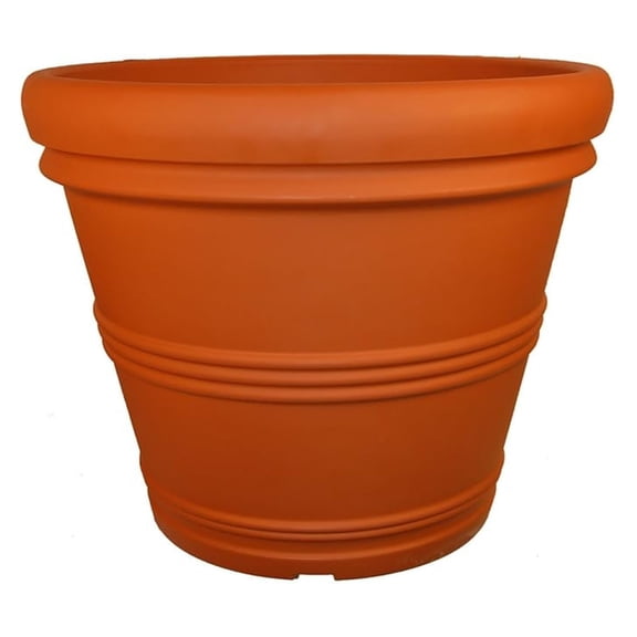 RR135TC Classic Rolled Rim Garden Planter, 13.5", Terra Cotta