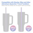 thumbnail image 4 of NiHome Iridescent Clear Glass Reusable Drinking Straws 12-Pack, 12"x0.35" Set of 6 Straight and 6 Bent with 2 Cleaning Brushes for Milkshakes, Frozen Drinks, Smoothies, Eco-Friendly & Dishwasher Safe, 4 of 7