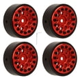 thumbnail image 1 of Cuatro ruedas de aleación de aluminio de 9 agujeros redondos de 1,0 pulgadas para FMS fcx24 1 / 24 Remote crawler red, 1 of 10