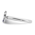 thumbnail image 3 of Created Sapphire Sterling Silver Rhodium Cross Ring, 3 of 7