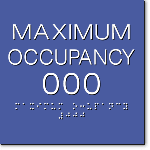 

Maximum Occupancy Sign-Blue / White (4 Units)