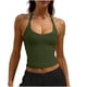 thumbnail image 3 of TaTaai Women's Casual Backless Tank Top Halter Neck Spaghetti Strap Crew Neck Solid Color Vest Soft Lightweight Spring Summer Daily Beach Wear Gift, 3 of 9