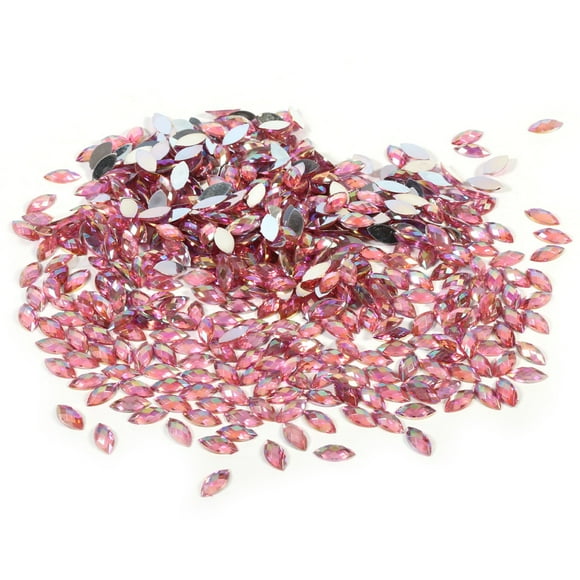 TMISHION Strass Acryliques, Perle à Dos Plat, 500 Pcs 7*15mm Strass en Cristal Acrylique à Dos Plat Forme Œil de Cheval Décor pour Vêtements Téléphone