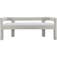 thumbnail image 5 of Maklaine Contemporary Rounded Back Cream Boucle Fabric Bench, 5 of 5