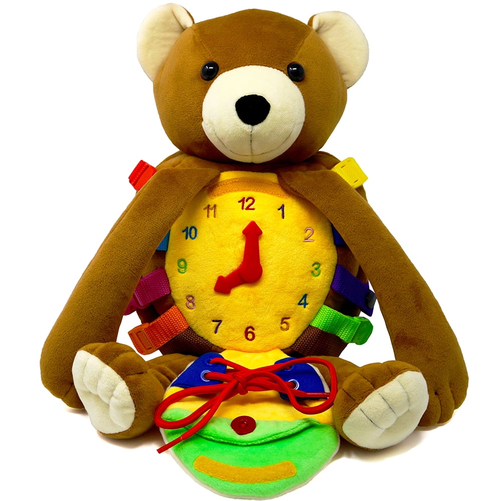 Buckle Toy Billy Bear Toddler Plush Activity Backpack Fine Motor