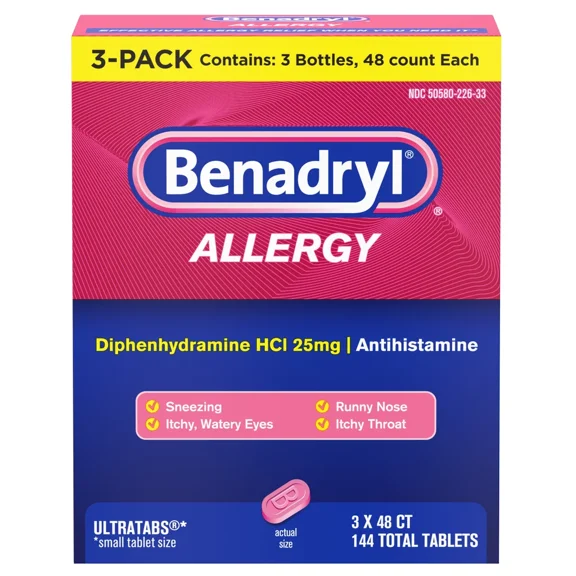 Benadryl Allergy UltraTab Tablets, 144 Tablets