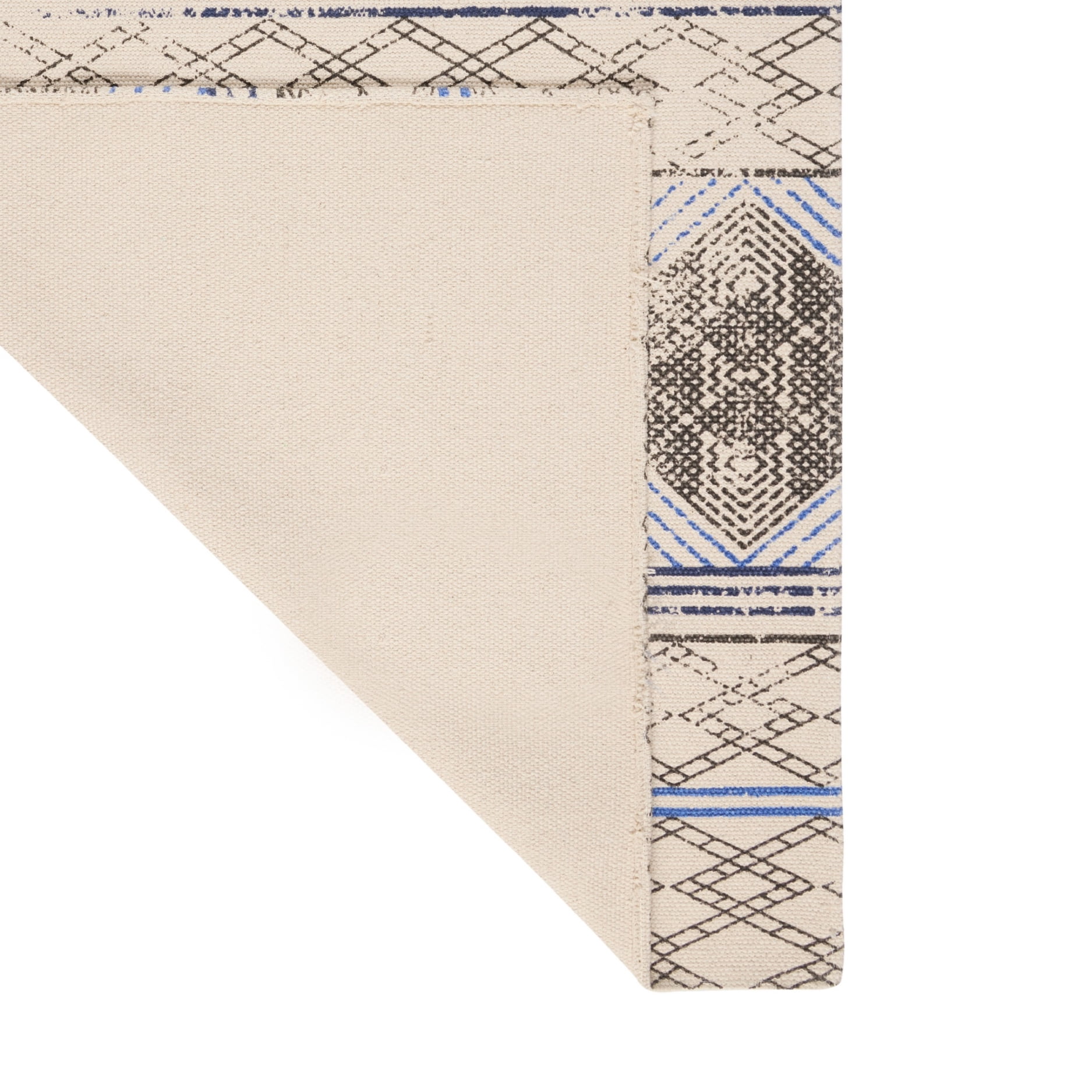 French Connection Stonewash Printed Cotton Accent Rug, Light Blue, 4x6